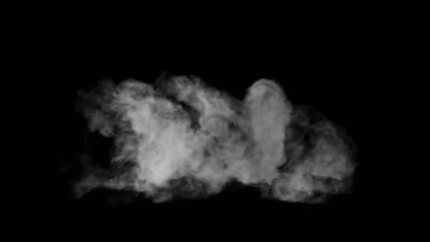 Fumaça Branca Soprando Sobreposição Isolado Fundo Alfa — Vídeo de Stock