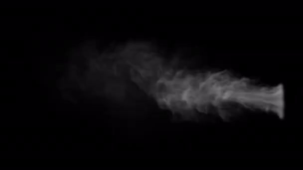 Witte Stoom Rook Blazen Overlay Lussen Geïsoleerd Alfa Achtergrond — Stockvideo