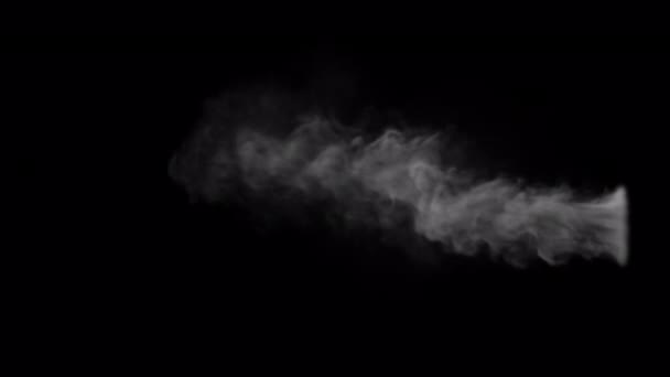 Белый Пар Дыма Дутья Накладываются Изолированные Альфа Фоне — стоковое видео