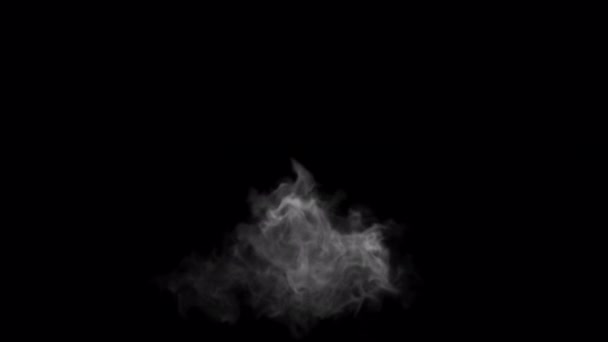 Antennenweißer Rauch Bläst Isoliert Auf Alpha Hintergrund — Stockvideo