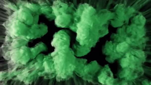 魔法绿烟冲击波的转换揭示了在 背景下隔离的叠层 — 图库视频影像