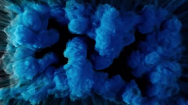 神奇的蓝色烟雾冲击波转换揭示了在 背景下隔离的叠层 — 图库视频影像