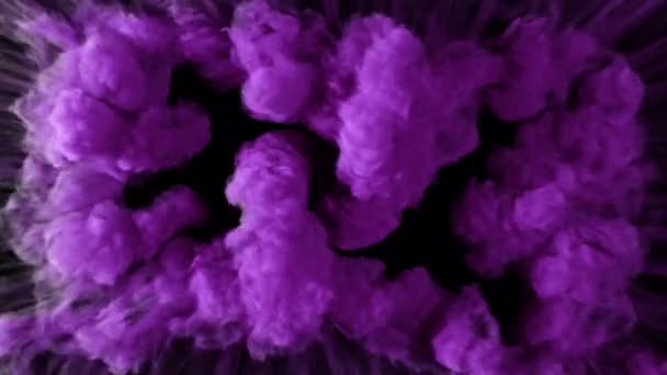 Волшебный Фиолетовый Дым Ударная Волна Продувки Перехода Выявить Наложение Изолированных — стоковое видео