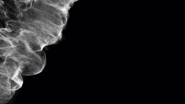 Μετάβαση Έκρηξης Σωματιδίων Καπνού Αποκαλύπτει Επικάλυψη Απομονωμένη Φόντο Άλφα — Αρχείο Βίντεο