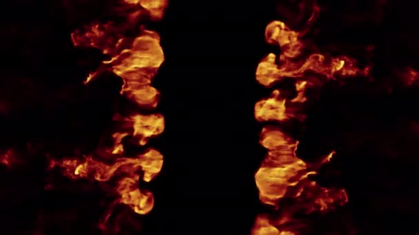 火災衝撃波吹いて遷移は アルファ背景に隔離されたオーバーレイを明らかに — ストック動画