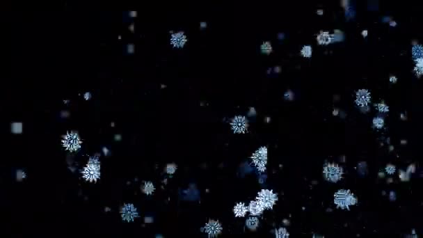Alfa Arkaplanındaki Kar Taneleri Geçişi — Stok video