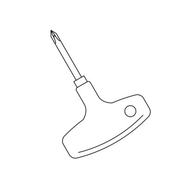 T tipi saplı sürücünün çizimi..