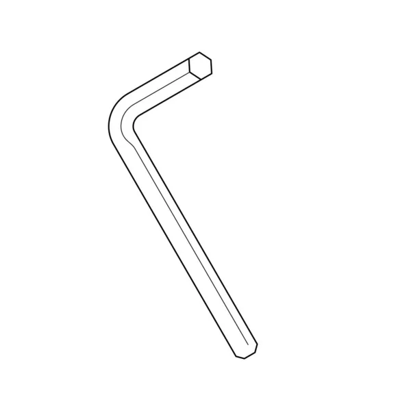 Jen Ilustrace Šestiúhelníkového Klíče — Stockový vektor