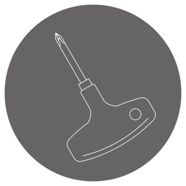 T tipi saplı sürücünün çizimi..