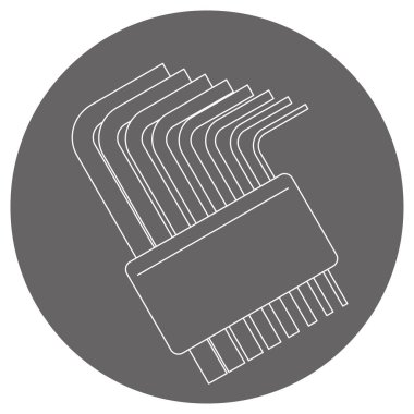 Altıgen İngiliz anahtarı _ setinin bir çizimi..