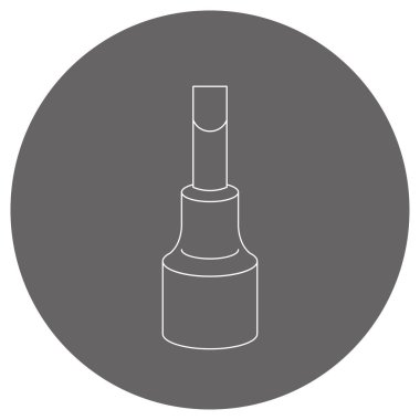 Düz başlı sürücü soketinin bir çizimi..