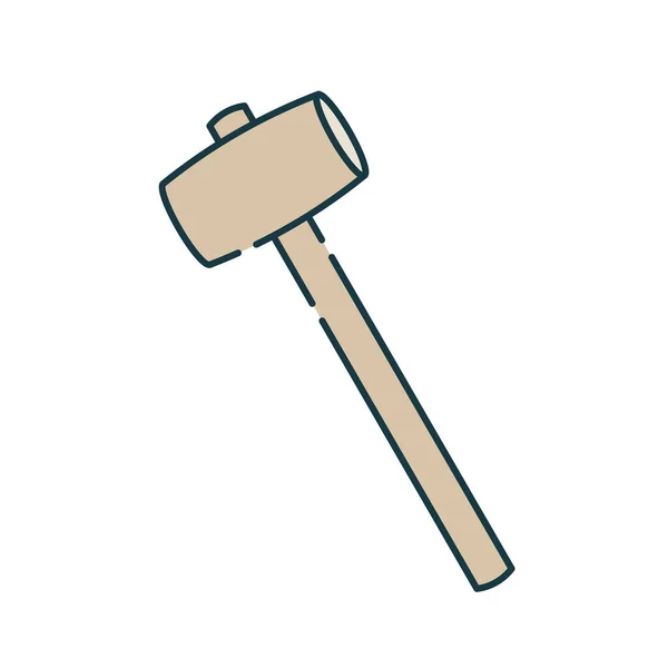Illustration Wood Hammer — Stock Vector