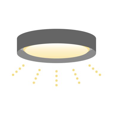 Yarı aydınlık, siyah tavan ışığının bir çizimi..