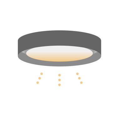 Siyah tavan lambasının, gece lambasının çizimi..