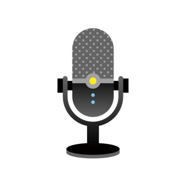 Siyah bir mikrofonun çizimi..