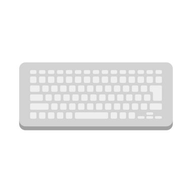 It is an illustration of a white keyboard. clipart