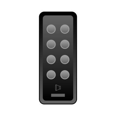 Siyah bir ses kabuğu uzaktan kumandasının bir çizimi..