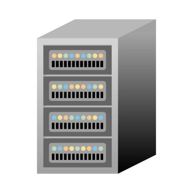 Bu bir raf tipi sunucunun illüstrasyonudur.