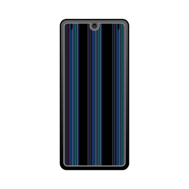 Kırık bir siyah akıllı telefonun çizimi..