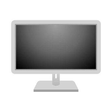 Bu beyaz bir PC monitörü kapalı iken bir illüstrasyon.