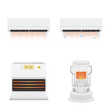 Bu, çeşitli ev aletlerinin ve ısıtma ekipmanlarının bir gösterimidir..