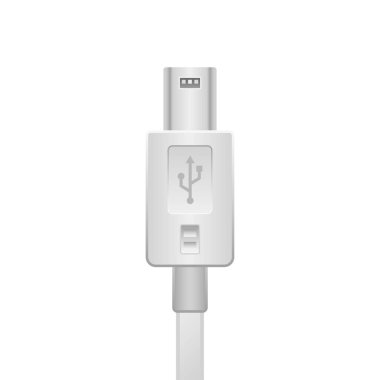 Beyaz Mini USB tip-b _ erkek illüstrasyonu.