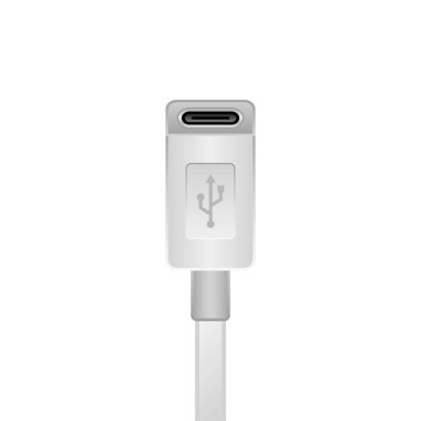 Beyaz USB tip C _ dişinin bir gösterimidir..
