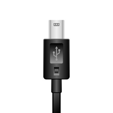 Siyah bir USB tip-b _ erkek resmidir..