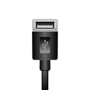 Siyah USB tip-A 2.0 _ en 'in bir illüstrasyonudur..