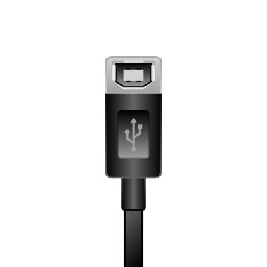 Siyah USB tip-B 2.0 _ en 'in bir illüstrasyonudur..