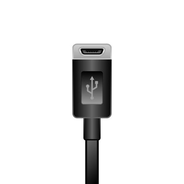 Siyah Micro USB Tipi-B 2.0 _ en 'in bir illüstrasyonudur..