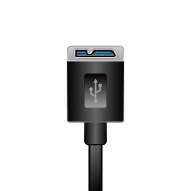 Siyah bir Micro USB Tip-B 3.0 _ kadındır..