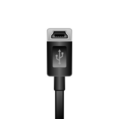 Siyah bir USB tip-b _ dişinin çizimi..