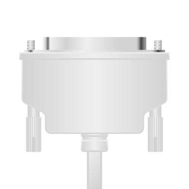 Beyaz SCSI kablosu D-sub 25pin 'in bir çizimi..