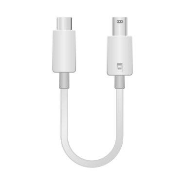 Beyaz dönüşüm kablosu _ usb tip-C 'den mini tip-B' ye bir örnektir..