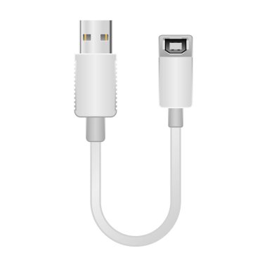 Bu, USB Tip-B 2.0 beyaz dönüştürme kablosu _ USB Tip-A 2.0 'dan bir örnektir..