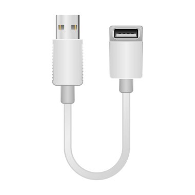Bu, USB Tipi-A 2.0 'ın beyaz dönüştürme kablosundan bir illüstrasyonudur. _ USB Tipi-A 2.0.