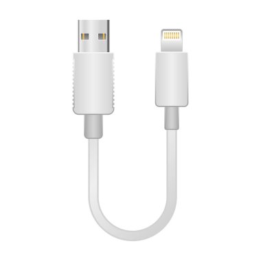 Bu, beyaz dönüşüm kablosu _ usb Tip-A 2.0 'dan Şimşeğin bir çizimi..