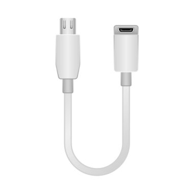 Beyaz dönüştürme kablosu _ Micro USB Tipi-B 2.0 'dan Micro USB Tipi-B 2.0' ın bir resmidir..