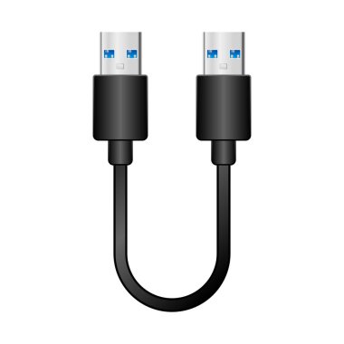 Siyah dönüştürme kablosu _ usb Tip-A 3.0 'dan USB Tip-A 3.0' a bir örnektir..