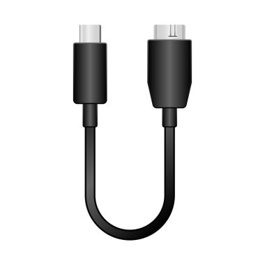 Siyah dönüştürme kablosu _ usb Tip-C 'den Micro USB Tipi 3.0' a bir örnektir..