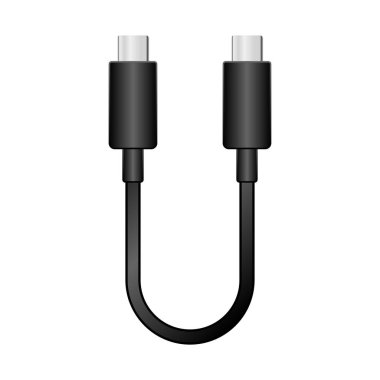 Siyah dönüştürme kablosu _ usb tip-C 'den USB tip-C' ye bir illüstrasyondur..