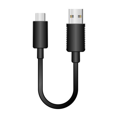 Siyah dönüştürme kablosu _ usb Tip-C 'den USB Tip-A 2.0' a bir örnektir..