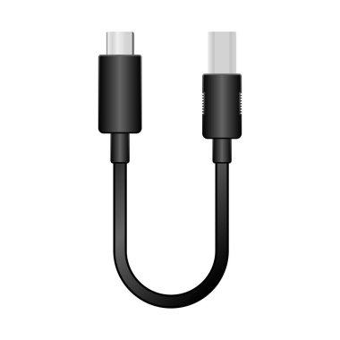 Siyah dönüştürme kablosu _ usb Tip-C 'den USB Tip-2. 0' a bir resimdir..
