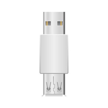 Beyaz dönüşüm adaptörü _ USB Tip-A 2.0, USB Tipi-A 'dan erkek tipine bir örnektir..