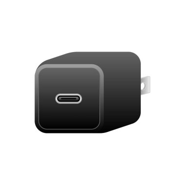 Bu siyah USB şarj _ USB Tip-C-1 portunun bir gösterimidir..