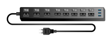 Siyah güç adaptörü _ 8 3.0 3.0 torba ve USB tipi 3 portluk bir resimdir.