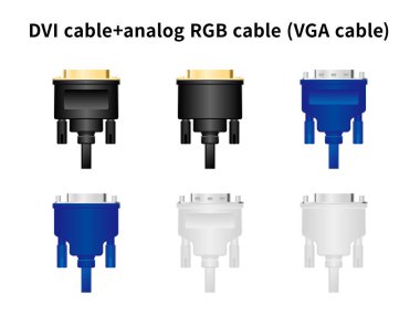 DVI + analog RGB kablosu (VGA kablosu)).