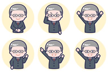 Bu, bir adam ve yaşlı bir adamın poz setinin çizimi..