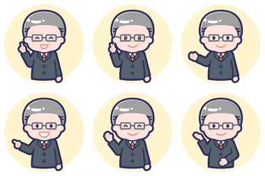 Bu, bir adam ve yaşlı bir adamın poz setinin çizimi..